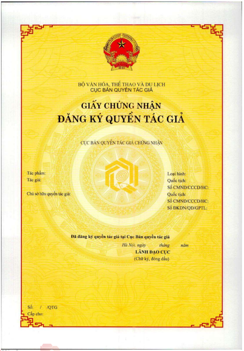 Mẫu giấy chứng nhận đăng ký bản quyền giáo trình